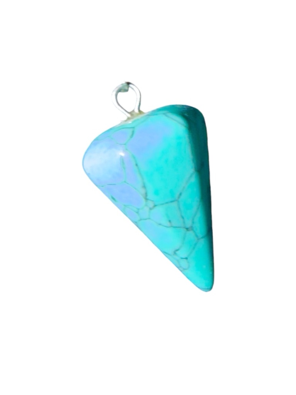 Turquoise Triangle Pendant Necklace - Turquoise Stone Jewelry